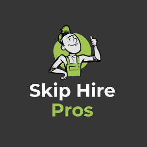 Skip Hire Pros Skip Hire Pros Square Charcoal BG White and green text 300x300